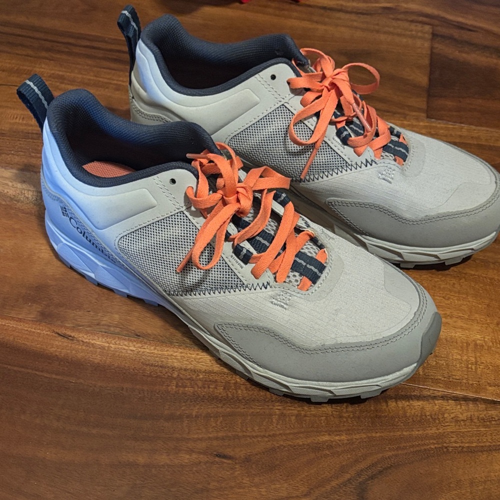 Columbia Light Gray Hiking Shoes with Orange Accents